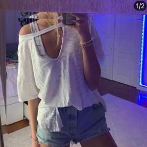 FREE PEOPLE white tee